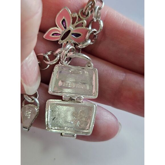 **Final Sale** Sterling silver colorful charm bracelet - Picture 2 of 16